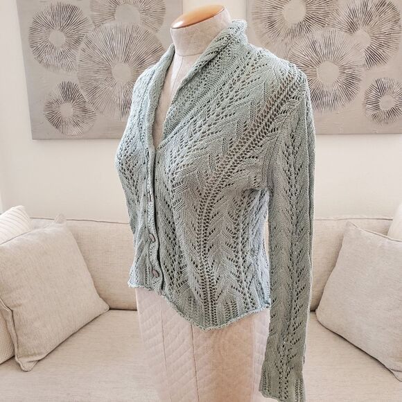 J.Jill Crochet Cardigan sz SP - Picture 4 of 11